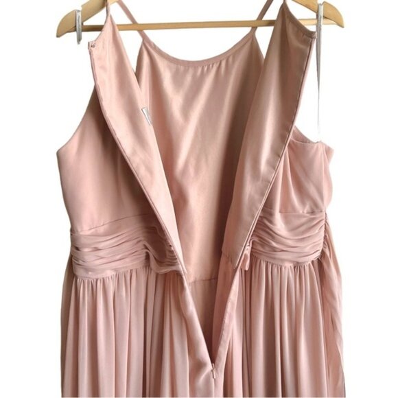 Monique Lhuillier Daniela Gown Size 22 Blush Pink Bridesmaid - Picture 9 of 14